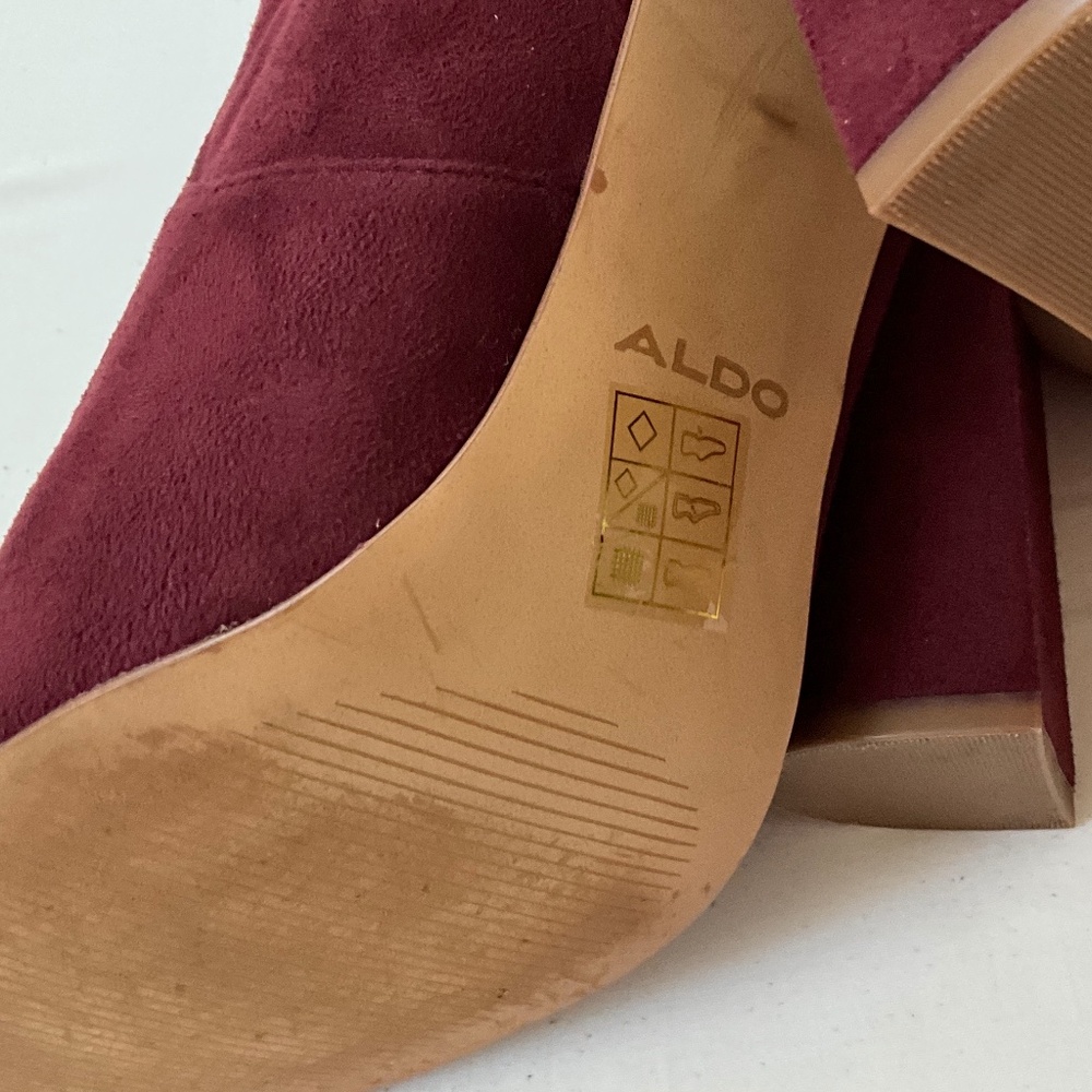 ALDO Sock Booties Ankle Boots Burgundy Size 9 - Picture 7 of 10